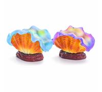 Nobleza Tridacna Fluorescente per Acquario Gomma Blu e Viola 9.5x6.5cm 6 Pezzi