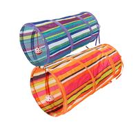 Nobleza Tunnel 6 Pezzi Gatto M L90cm Poliestere Pieghevole Arancione/Blu