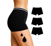 NoBlood Set di 3 - Boxer - Mutande Assorbenti Mestruali per Ciclo Abbondante | 12 Anni / 4XL | Lavabili | Cotone | Slip per Ciclo Mestruale | Donna Intimo Protettive | Ragazza (Neo-Pack, Nero, XXL)