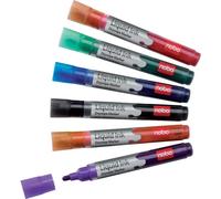 nobo 1901419 Liquid Ink Kit marcatori per lavagne bianche Nero, Rosso, Verde,