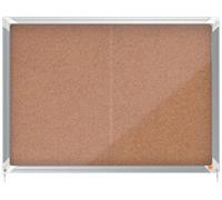 Nobo 1915331 bacheca per appunti Interno Marrone Alluminio (Nobo Premium Plus Cork Lockable Noticeboard Display Case Sliding Do NEW