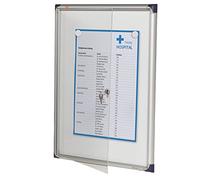 Bacheca per interni ultrapiatta - fondo in metallo magnetico bianco - 4 fogli A4 - verticale - Nobo