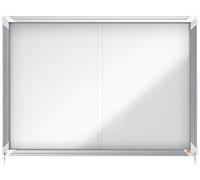 Nobo Bacheca Magnetica ad Ante Scorrevoli con Serratura, 8 x A4, Gamma Premium Plus, Bianco, 1902569