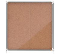 Nobo Bacheca per interni-fondo in sughero 12xA4 anta scorrevole (Nobo 1902574 Premium Plus Cork Lockable Notice Board 12xA4) NEW