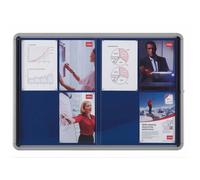 Nobo Bacheca per interni-fondo in tessuto 12xA4 anta scorrevole (Nobo 1902566 Premium Plus Blue Felt Lockable Notice Board 12xA4) [1902566]