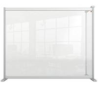 Nobo Divisorio da Scrivania in Acrilico Trasparente, Struttura Protettiva Autoportante per il Distanziamento Sociale, Premium Plus, 1200 x 1000 mm, 1915496