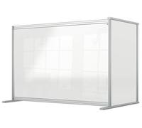 Nobo Divisorio da Scrivania in Acrilico Trasparente, Struttura Protettiva Autoportante per il Distanziamento Sociale, Premium Plus, 1400 x 1000 mm, 1915495