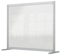 Nobo Divisorio da Scrivania in Acrilico Trasparente, Struttura Protettiva Autoportante per il Distanziamento Sociale, Premium Plus, 1200 x 1000 mm, 1915491