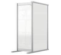 Nobo Divisorio da Scrivania in Acrilico Trasparente, Struttura Protettiva Autoportante per il Distanziamento Sociale, Premium Plus, 400 x 1000 mm, 1915499