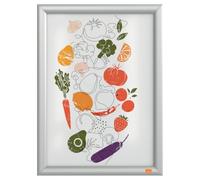 Nobo Essence Cornice Portaposter A3 a scatto antiriflesso | Snap frame, espositore per ufficio, scuola, hotel, reception, verticale o orizzontale, angoli 45° da 25 mm, a parete