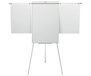 Nobo Impression Pro Lavagna Magnetica Cancellabile a Secco con Barra per Fogli e Cavalletto a 2 Bracci Estensibili, Tripla Larghezza, 1 x Portapenne, 1 x Pennarello e Ganci, 678 x 1845 mm - Bianco