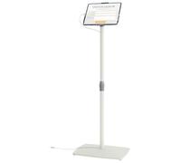 Nobo Impression Pro Supporto da Terra Tablet, regolabile e con serratura | Tablet 9"-12,9", altezza 690-1190 mm, rotazione, gestione cavi, antifurto, reception, negozio, fiera, bianco