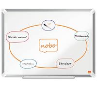 Nobo Lavagna Bianca in Melamina, Non-Magnetica, 600 x 450 mm, Cornice in Alluminio, Sistema di Montaggio ad Angolo, Incl. Pennarello, Gamma Premium Plus, Bianco, 1915166