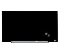 Nobo Lavagna Magnetica in Vetro con Vaschetta Porta Accessori Rimovibile, 680 x 380 mm, Sistema di Montaggio InvisaMount, Gamma Impression Pro, Nero, 1905179