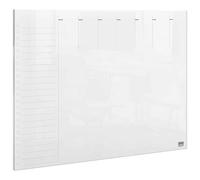 Nobo Mini Lavagna / Agenda Settimanale in Acrilico Trasparente da Montare a Parete con Pennarello e Cuscinetti Inclusi, Cancellabile a Secco, Senza cornice, Formato A4, 210 mm x 297 mm - Bianco