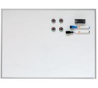 Nobo Piccola Lavagna Magnetica da Montare su Parete / Frigorifero, 2 x Pennarelli, 4 x Magneti, 1 x Gomma e 1 x Kit di Montaggio, Cancellabile a Secco, Cornice in Alluminio, 585 x 430 mm, Bianco