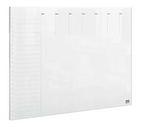 Nobo Mini Lavagna / Agenda Settimanale in Acrilico Trasparente da Montare a Parete con Pennarello e Cuscinetti Inclusi, Cancellabile a Secco, Senza cornice, Formato A4, 210 mm x 297 mm - Bianco