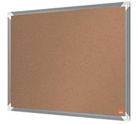 Nobo Premium Plus Bacheca da parete in Sughero 600x450mm, con superficie auto-rigenerante, cornice in alluminio, bacheca per ufficio, memo board, pannello espositivo, certificata EU Ecolabel, 1915179
