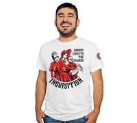 Nobody Expects The Spanish Inquisition - T-Shirt Uomo - Monty Python - Inquisizione Spagnola - Maglietta a Manica Corta 100% Cotone Organico Traspirante - XXXL