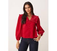 Nobody's Child - Eloise - Blusa rossa stile grembiule con colletto-Rosso 48