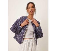 Nobody's Child - Giacca trapuntata double-face a fiori color panna-Bianco L