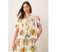 Nobody's Child - Harper - Camicia con stampa di frutta e laccetti in coordinato-Multicolore 38