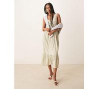 Nobody's Child - Heather - Vestito midi verde a fiori con finiture in pizzo 38