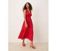 Nobody's Child - Ianthe - Vestito midi rosso con scollo a V e laccetti 38