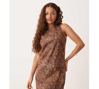Nobody's Child Petite - Palermo - Vestito corto a trapezio marrone con stampa cachemire 44