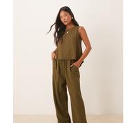 Nobody's Child Petite - Shona - Pantaloni dritti verdi in coordinato-Verde 44