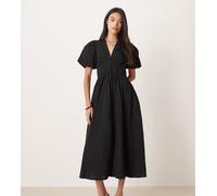 Nobody's Child - Starlight - Vestito midi in seersucker nero 44