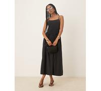 Nobody's Child - Vestito midi con spalline sottili nero con vita a V 46