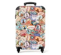 NoBoringSuitcases.com bagaglio a mano, trolley, valigia da 10 kg, rigida, leggera, valigie da viaggio per cabina, aereo con 4 ruote girevoli manico estensibile robusto 55x40x20 cm Destinazioni modello