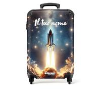 NoBoringSuitcases.com Bambini Trolley Personalizzabile, 55x40x20 cm (Lancement de fusée - Dorato)