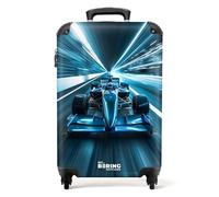 NoBoringSuitcases.com Valigia Bambini 55x40x20 cm - Auto da Corsa Ciano-Blu