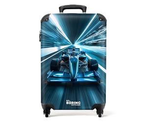NoBoringSuitcases.com Valigia Bambini 55x40x20 cm - Auto da Corsa Ciano-Blu