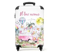 NoBoringSuitcases.com Valigia Bambini, Trolley Bambina, Valigia Personalizzabile, Valigia Per Bambini, Valigia Cabina, Trolley Unicorno Bambina, Bagaglio a Mano, 55x40x20 cm (Unicorni - Pastello)