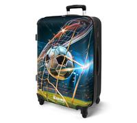 NoBoringSuitcases.com Valigia Bambini, Valigia Grande, Trolley Bambino, Valigia Per Bambini, Serratura TSA, Valigia Bambino, Valigia Grande 23 kg (67 cm - 72 L), (Pallone da calcio - Blu scuro)