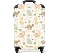 NoBoringSuitcases.com® Valigia Cabina Bambino 55x35x20 cm Bagaglio Bambini Trolley Viaggio Aereo Cabin Size Rigida Leggera Ruote Valigie Bimbo Dino - Motivo - Colori pastello