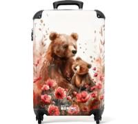 NoBoringSuitcases.com® Valigia Cabina Bambino 55x35x20 cm Bambini Trolley Da Viaggio Bagaglio A Mano Aereo Rigido Leggerissimo 4 Ruote Valigie Orsi - Fiori - Acquerello