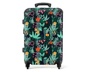 NoBoringSuitcases.com valigia grande 20-23 kg, media, trolley medio, rigida, rigido, da stiva, valigie grandi, bagaglio, leggera, medie rigide, con 4 ruote girevoli, 67 cm - 72 L, Motivo vegetale