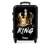 NoBoringSuitcases.com Valigia Grande Con Serratura TSA, Trolley Medio Rigido, Leggera 23 kg (67cm - 72L), (Corona - Nero)