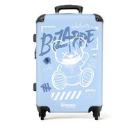 NoBoringSuitcases.com Valigia Grande Trolley Medio Con Serratura TSA, 67cm - 72L, 23 kg (Orsetto di Peluche - Blu)