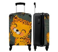 NoBoringSuitcases.com® Valigia per bambini, trolley a mano, piccola valigia con ruote, regalo - ghepardo - animale - giungla - 55 x 35 x 20 cm, Ghepardo nella giungla, Handgepäck, valigetta