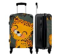 NoBoringSuitcases.com® Valigia per bambini, trolley morbido, grande valigia Carry on Luggage, regalo - ghepardo - animale - giungla - 67 x 43 x 25 cm, Ghepardo nella giungla, Midsize, valigetta