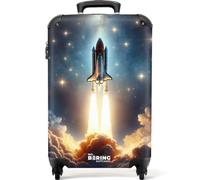NoBoringSuitcases.com Valigia Trolley per Bambini, Bagaglio a Mano 55x40x20 cm (Lancio di Razzo - Dorato)