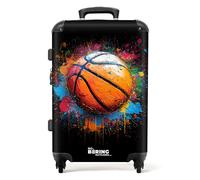 NoBoringSuitcases.com Valigia, Valigia Grande, Trolley Medio, Con TSA, Valigia Media, Valigia Media Rigida, Valigia 20 kg da Stiva, Valigia Grande 23 kg (67cm - 72L), (Pallone da basket - Arancione)