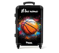 NoBoringSuitcases.com Valigia, Valigia Grande, Trolley Medio, Con TSA, Valigia Media, Valigia Media Rigida, Valigia 20 kg da Stiva, Valigia Grande 23 kg (67cm - 72L), (Pallone da basket - Arancione)