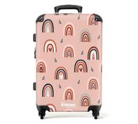 NoBoringSuitcases.com Valigia, Valigia Grande, Trolley Medio, Lucchetto TSA, Valigia Media, Valigia Media Rigida, Valigia 20 kg da Stiva, Valigia Grande 23 kg (67cm - 72L), (Motivo arcobaleno - Rosa)