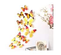 NOBRIM 12pcs Farfalle Adesivi murali 3D Farfalla PVC Carta da Parati autoadesiva Adesivi per mobili San Valentino Stickers murali Decorazioni per la casa